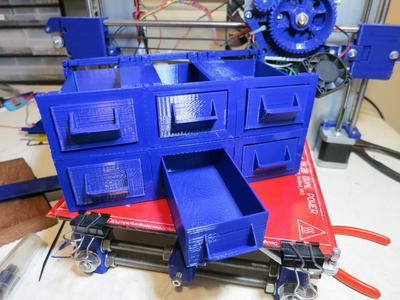 Parametric 3D Printable Small Parts Drawers