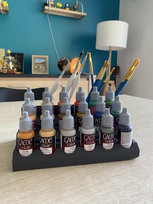 Vallejo paint bottle holder + Brushes