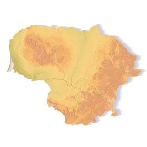 Lithuania Topographic Map – 3D Model for 3D Printing & CNC Carving