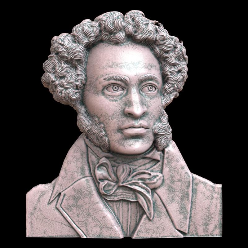 3D Model STL File for CNC Router Laser & 3D Printer Pushkin