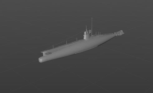 British C-class submarine 3D model material