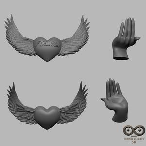 Valentine's Wings of Love Decor STL file for 3d printing