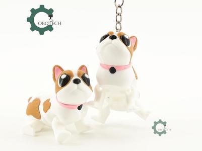 Cobotech French Bulldog For Animal Lovers Articulated Keychain - Cute Backpack Keychain