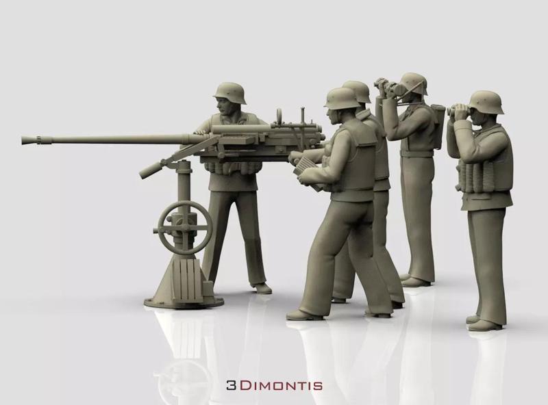 german sailors ww2 anf Flak 38 20mm