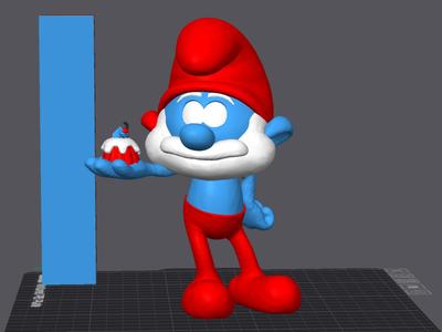 Papa Smurf 3D Model Sweet Wisdom with a Cupcake! 