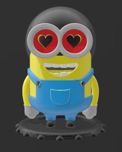 2 em 1 Suporte Alexa Echo Dot 4a e 5a e Porta Trecos Minion Apaixonado