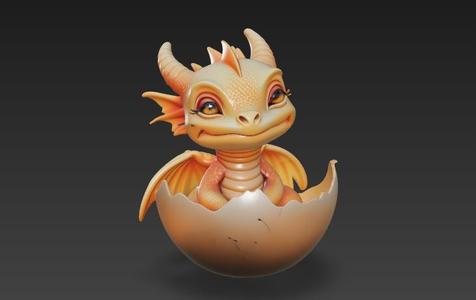 Little pretty dragon birth from egg