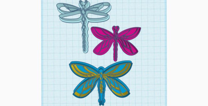Dragon fly stamp, Cookie cutter, Polymer Clay Cutter, earrings, insect decoration, SET 3 pcs