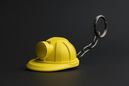 Bottle opener keychain - Miner`s Helmet