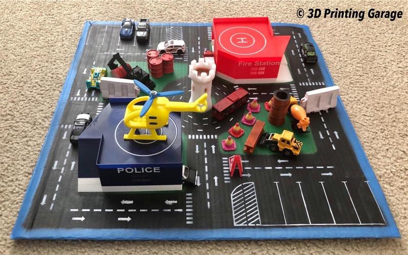 Child Street Map Stencils, Fire Station, Police Station