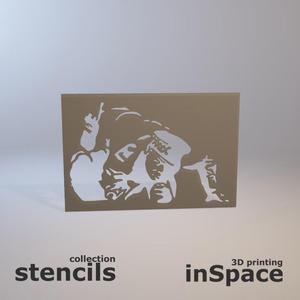 Stencil - Banksy - Sniffing cop