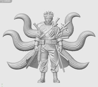 naruto anime action figure fox tails