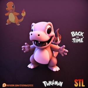 Charmander – STL Model | Back in Time (1930s Cartoon Style)