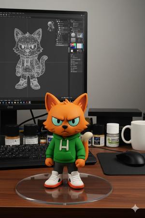 Cool Streetwear Cat – 3D Printable Model