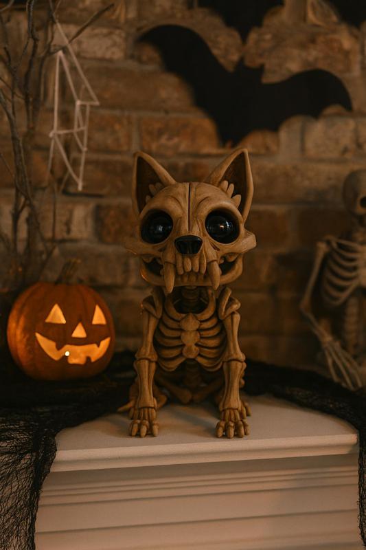 3D Printable Skeleton Dog Figurine | Spooky Canine Miniature for Halloween & Collectors