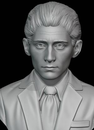 Franz Kafka 3D Bust – Printable Sculpture of the Literary Icon