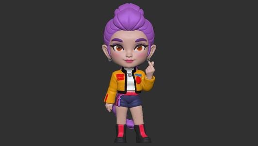 Huntrx - Chibi Korean heart - rumi - kpop demon hunter