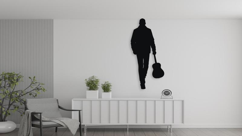 Guitar Player Silhouette Wall Decor