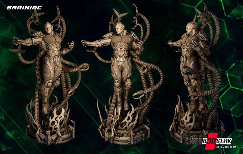 B3DSERK December Term: Brainiac Sculpture 1/6 ready for printing