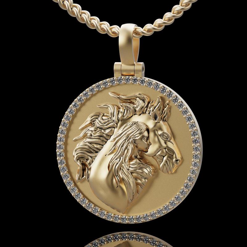 Horse girl pendant