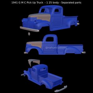 1941 G M C Pick Up Truck  - 1 25 body - Separated parts