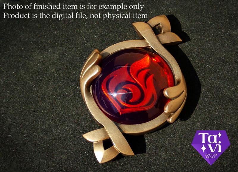 Fontaine pyro vision genshin impact 3d print cosplay stl files