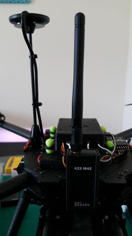 Telemetry module mount for Tarot 650 Ironman