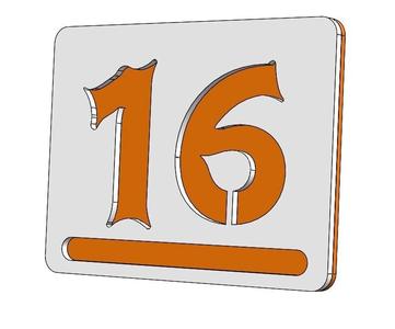 Nr. 16 - Apartment house door number / Modern 3D Apartment Numbers