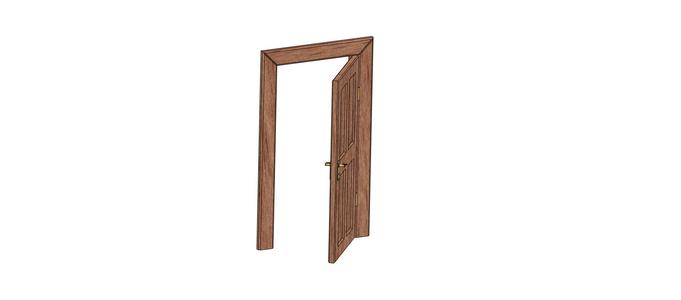 Wooden door with frame 1:35 / Holztür mit Zarge 1:35