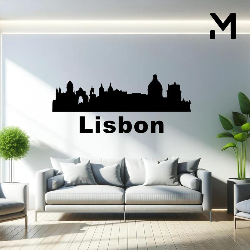 Wall silhouette - City skyline - Lisbon