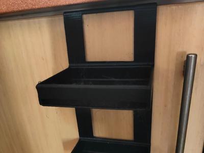 Sponge hanger on kitchen cabinet door 2cm