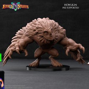 Howlkin Wereowl Miniature - Pre-Supported