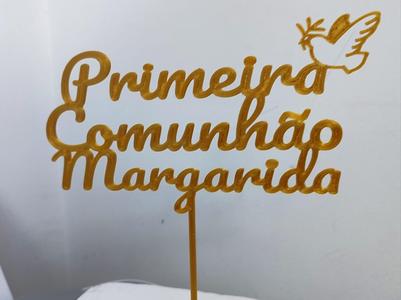 First Communion Daisy - Cake Topper