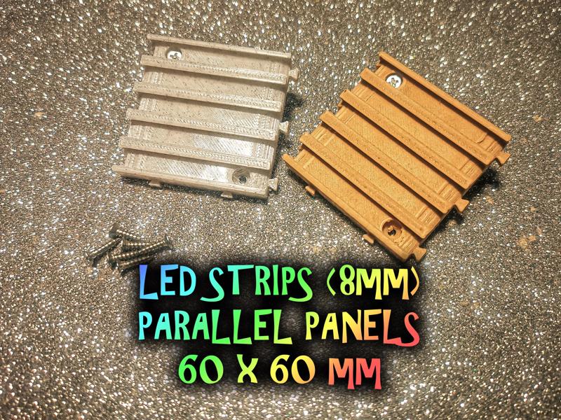 PARALLEL PANELS FOR LED STRIPS (60X60mm) 8mm