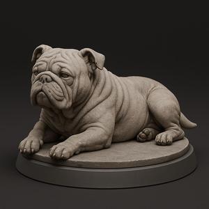 Bulldog Statue - 3D Printable Miniature