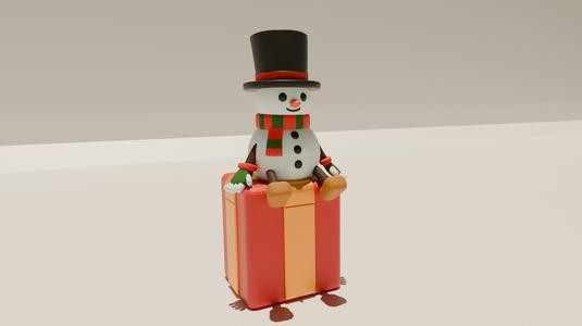 snowman with box - snowman with box