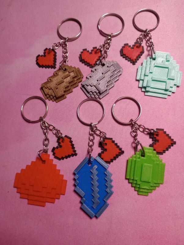 Minecraft minerals keychain