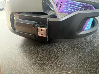 Logitech G535 G733 USB dongle clip on mount