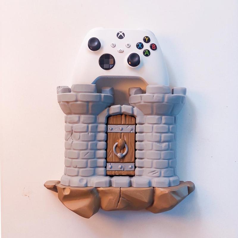 🏰 Castle Wall Mount – Headset & Controller Stand 🎮🎧