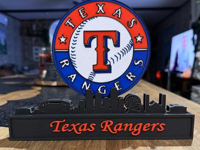 MLB Texas Rangers with skyline 
