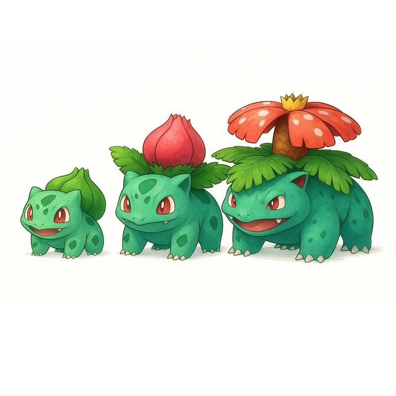 BULBASAUR AND EVOLUTIONS