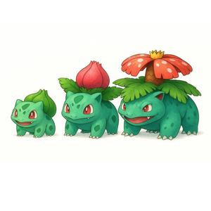 BULBASAUR AND EVOLUTIONS