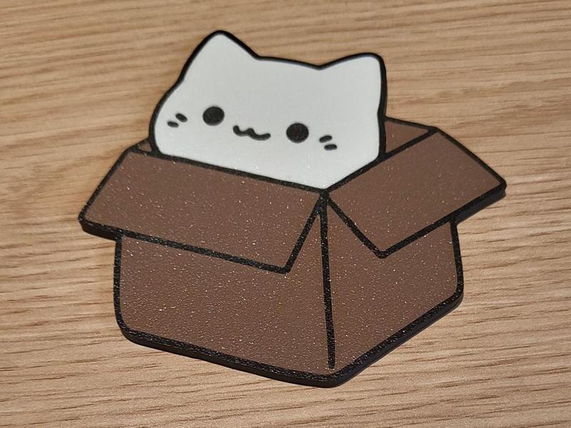 Cat in a box coaster V2