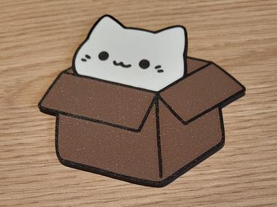 Cat in a box coaster V2