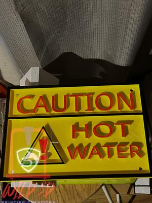 Caution Hot Water Sign