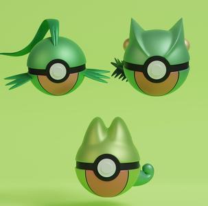 Pokemon Treecko Grovyle Sceptile Pokeball