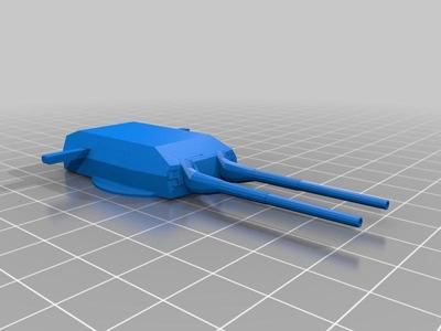 Turret of Fuhrer battleship with two 800mm guns 1:700 Scale