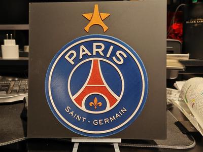 Hueforge PSG logo with an Eiffel Tower star