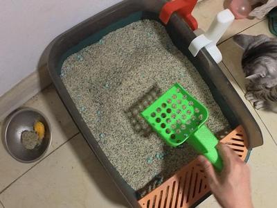 Large-hole cat litter scoop, 11mm drainage holes, optimized for spherical deodorant beads