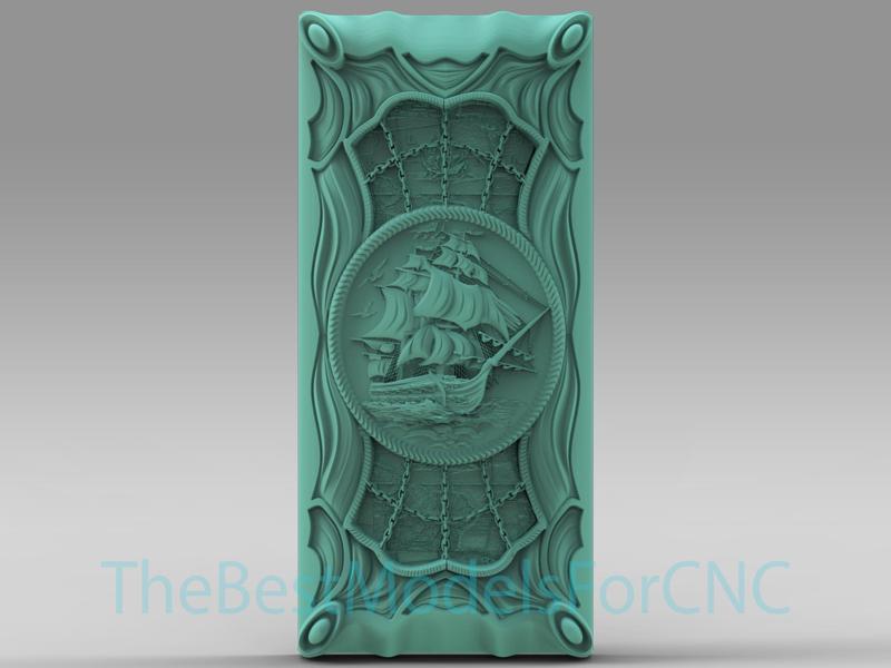 3D Model STL File for CNC Router Laser & 3D Printer Backgammon Sail Ship